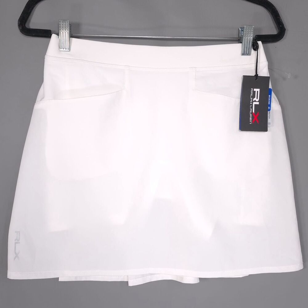 RLX RALPH LAUREN Women New Skort White Athletic SMALL Stretch Golf Skirt Pleated